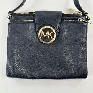 Michael Kors Black Crossbody Bag with Gold Logo